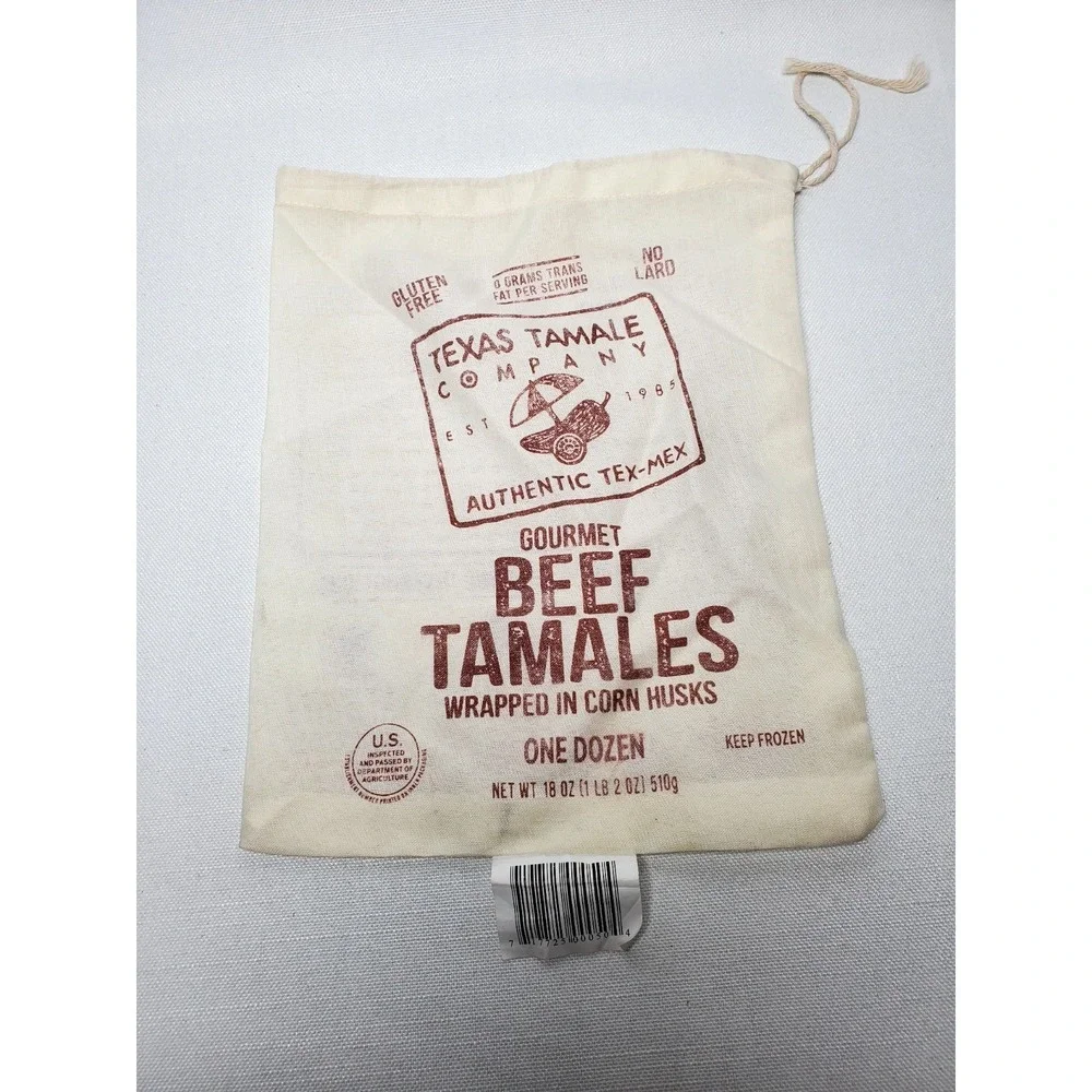 Texas Tamale Company Drawstring Cotton Bag Reusable Grocery Tote Tex-Mex Tamales